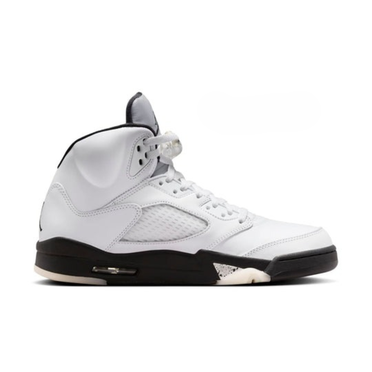 Men's Nike Air Jordan 5 Retro White Black Shoes