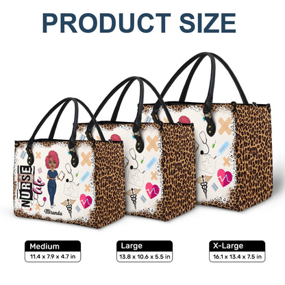 Nurse Life - Gift For Nurse - Personalized Leather Bag