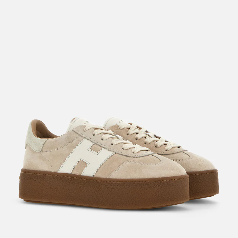 Men's Hogan Cool Suede Platform Beige Sneakers