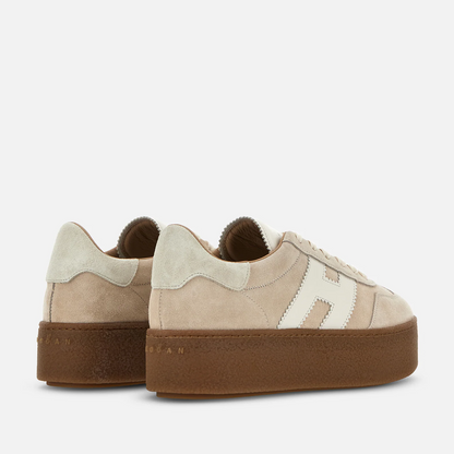 Men's Hogan Cool Suede Platform Beige Sneakers