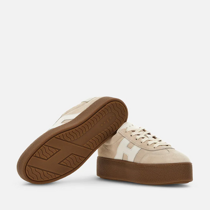 Men's Hogan Cool Suede Platform Beige Sneakers