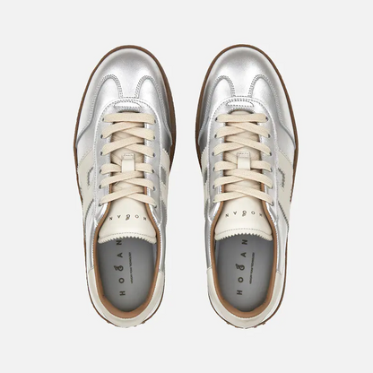 Men's Hogan Cool Suede Platform Silver Sneakers