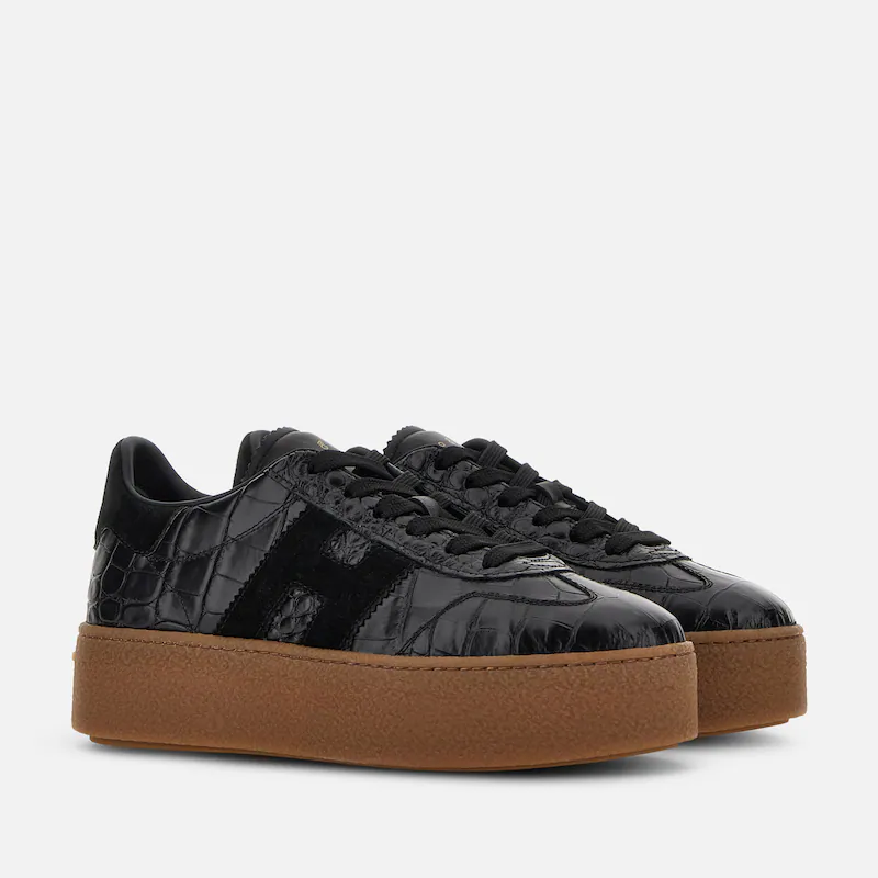 Men's Hogan Cool Suede Platform Black Sneakers