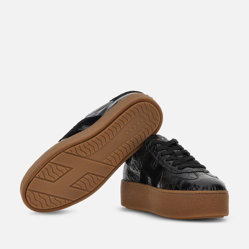 Men's Hogan Cool Suede Platform Black Sneakers