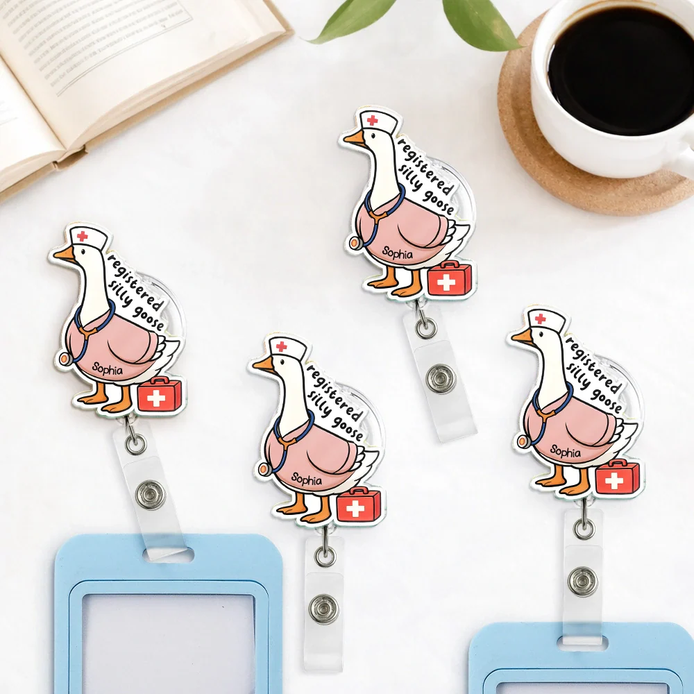 Registered Silly Goose Nurse - Personalized Badge Reel