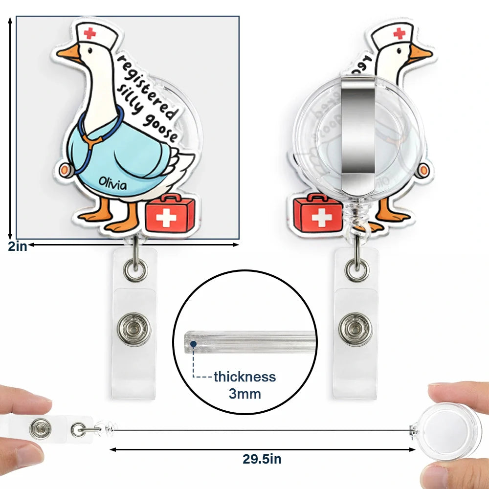 Registered Silly Goose Nurse - Personalized Badge Reel