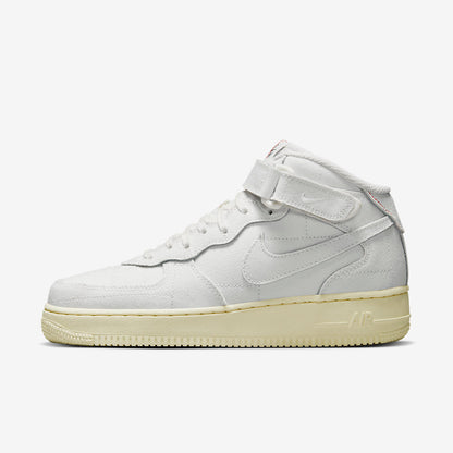 Men's Nike Air Force 1 Mid White Canvas Shoes