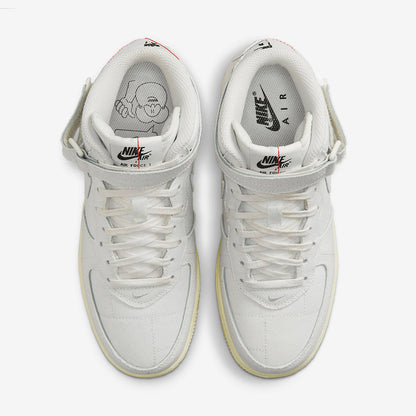 Men's Nike Air Force 1 Mid White Canvas Shoes
