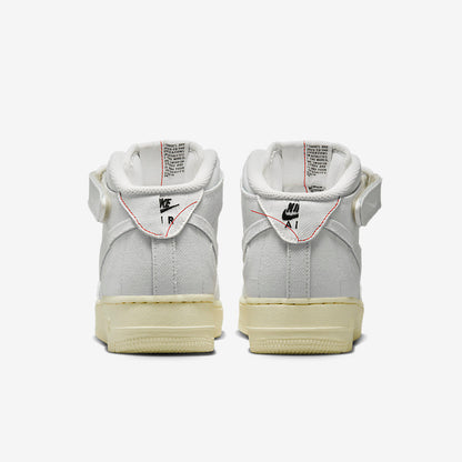 Men's Nike Air Force 1 Mid White Canvas Shoes