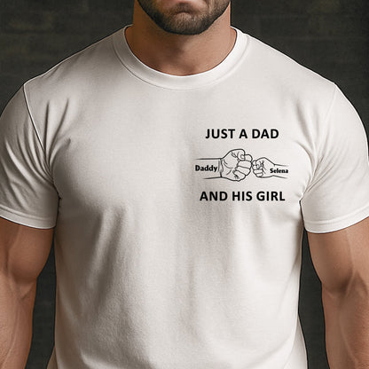 Just A Dad And His Girl Sketch Line Art Father's Day Gift For Dad, New Dad, Husband - Personalized Shirt