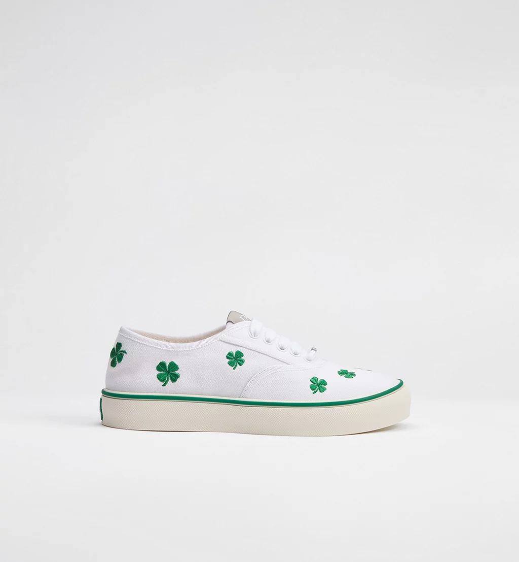 Men's Dior Saltwind Green Dior Clover Motif Sneakers