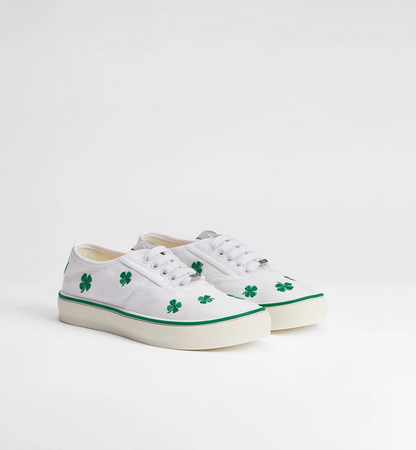 Men's Dior Saltwind Green Dior Clover Motif Sneakers