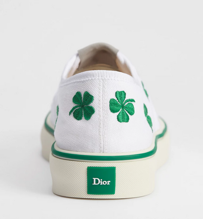 Men's Dior Saltwind Green Dior Clover Motif Sneakers