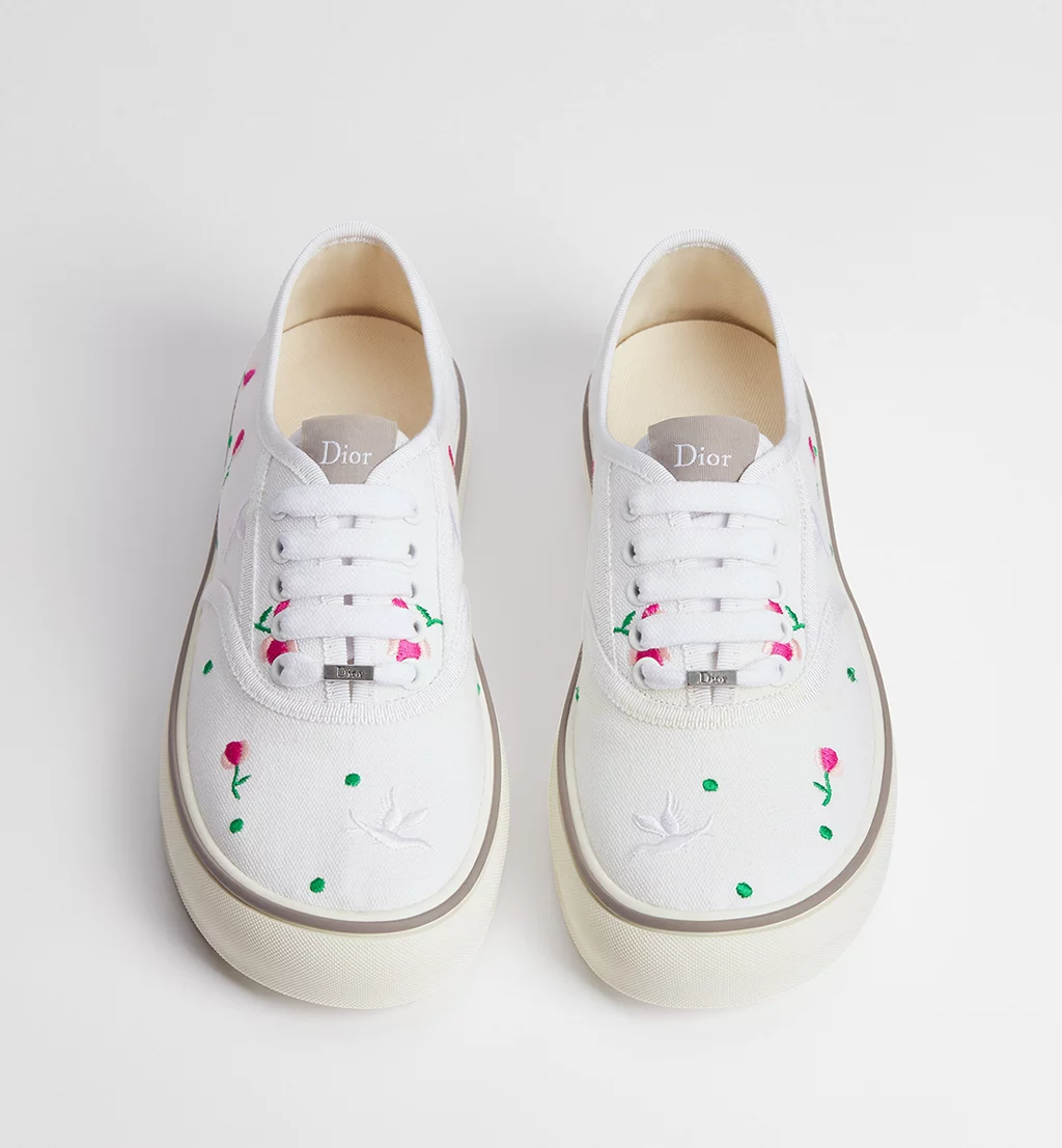 Men's Dior Saltwind Multicolor Doves & Roses Motif Sneakers