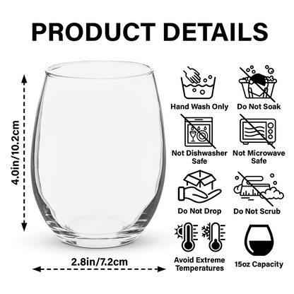 Personalized Name Birth Month Flower Wine Glass - Happy Retirement Gift