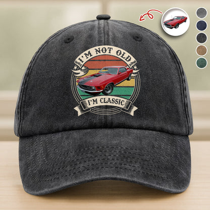 This Is How I Roll - Custom Car Photo Route 66 Vintage Washed Denim Baseball Cap