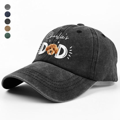 Custom Photo Dog Cat - Dog Mom Cat Mom Washed Denim Baseball Cap