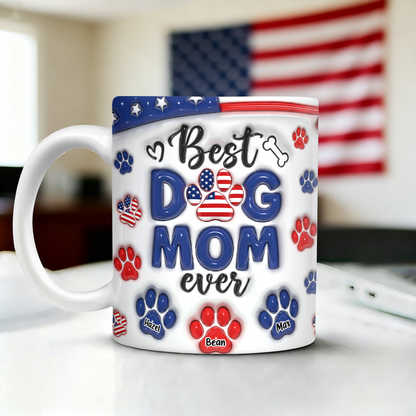 Best Dog Mom Dad Ever - Dog & Cat Personalized Custom 3D Inflated Effect Printed Mug