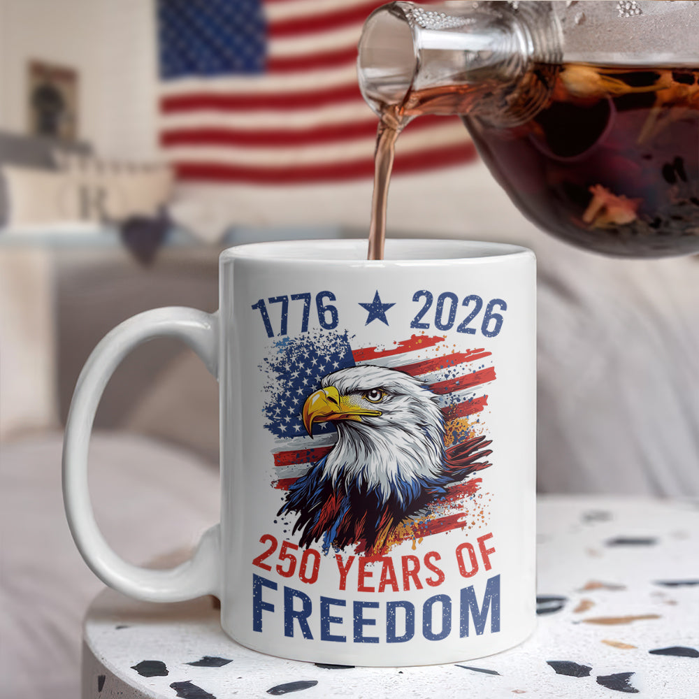 America Semiquincentennial 250 Years Of Freedom White Mug