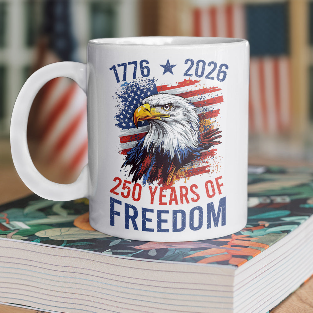 America Semiquincentennial 250 Years Of Freedom White Mug