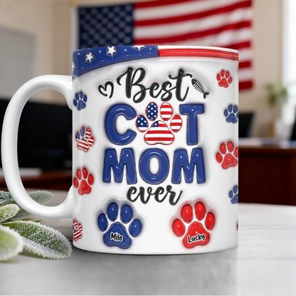 Best Dog Mom Dad Ever - Dog & Cat Personalized Custom 3D Inflated Effect Printed Mug