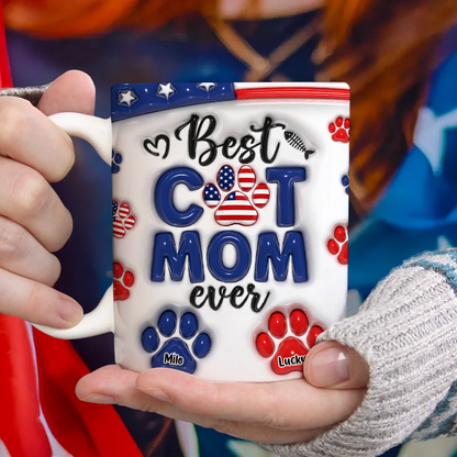 Best Dog Mom Dad Ever - Dog & Cat Personalized Custom 3D Inflated Effect Printed Mug
