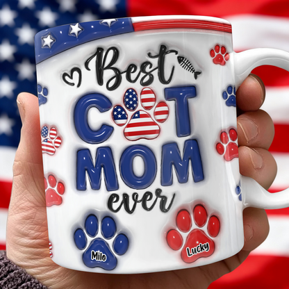 Best Dog Mom Dad Ever - Dog & Cat Personalized Custom 3D Inflated Effect Printed Mug