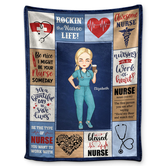 Nurse Daily It's A Beautiful Day - Gift For Nurse - Personalized Fleece Blanket