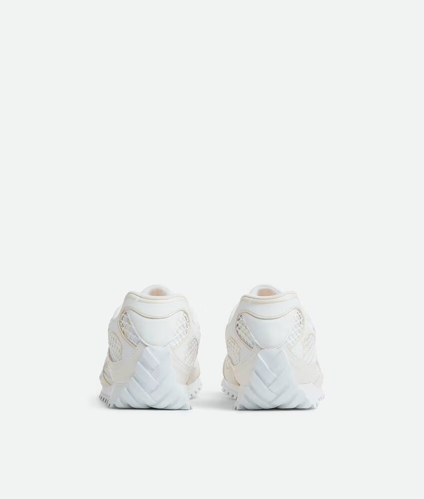 Men’s Bottega Veneta Orbit Flash Suede-Trimmed White Sneakers