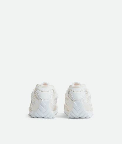 Men’s Bottega Veneta Orbit Flash Suede-Trimmed White Sneakers