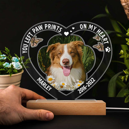 Custom Photo Dog Cat My Favorite Hello & Hardest Goodbye - Personalized 3D Led Light Wooden Base