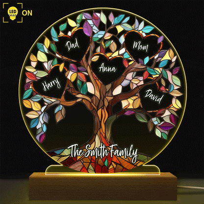 Family Unbreakable Bond Tree Of Life - Personalized 3D Led Light Wooden Base