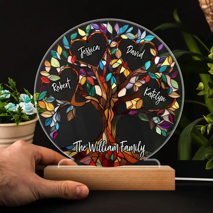 Family Unbreakable Bond Tree Of Life - Personalized 3D Led Light Wooden Base