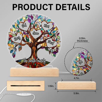 Family Unbreakable Bond Tree Of Life - Personalized 3D Led Light Wooden Base