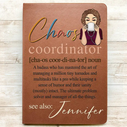 Chaos Coordinator Multitasks Like A Pro - Personalized Leather Journal