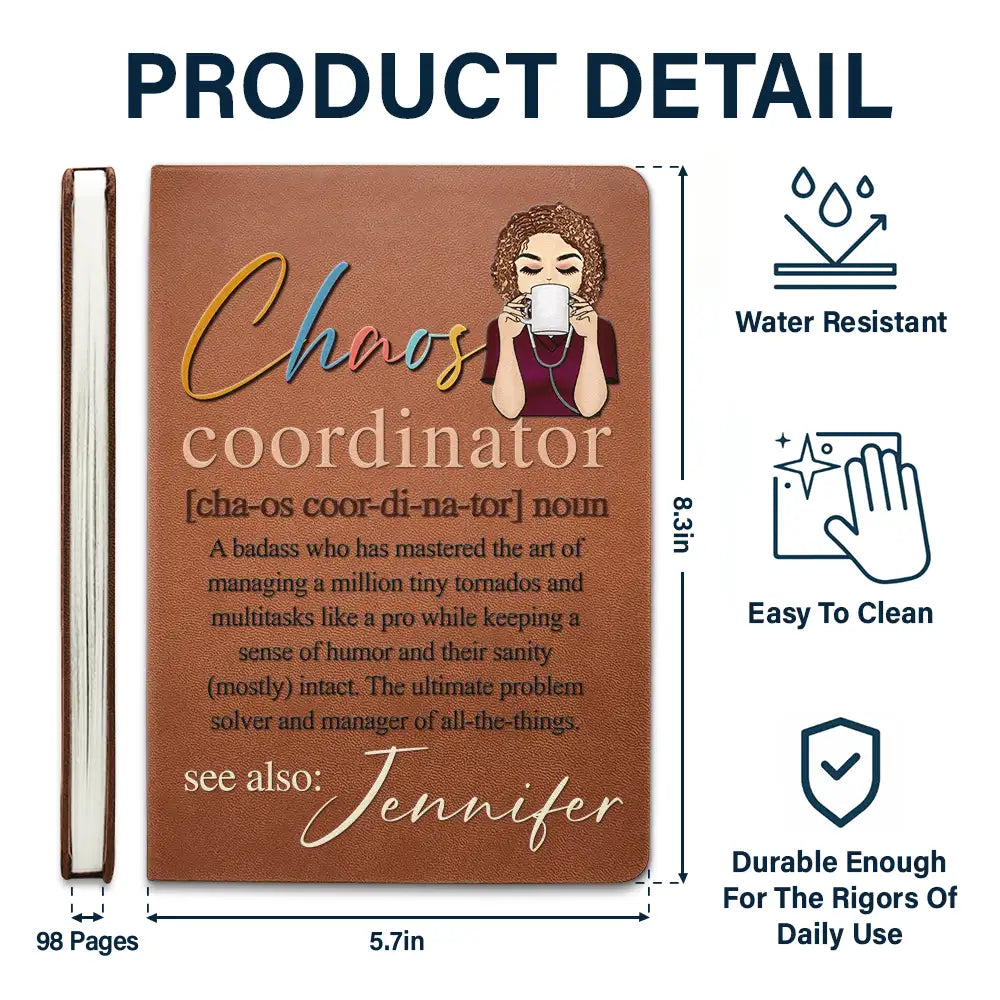 Chaos Coordinator Multitasks Like A Pro - Personalized Leather Journal