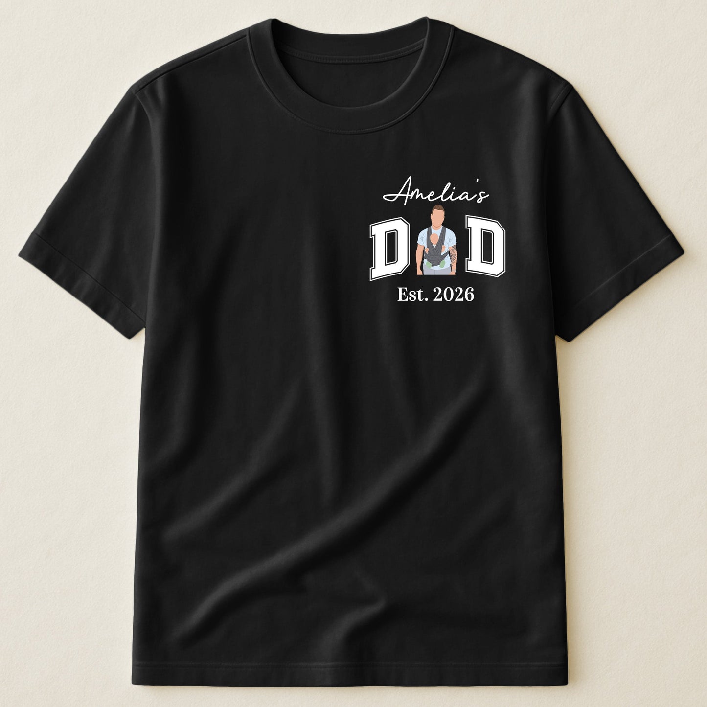 New Dad, Mom, 1st Parents - Custom Name & Photo Faceless Art - Personalized Shirt