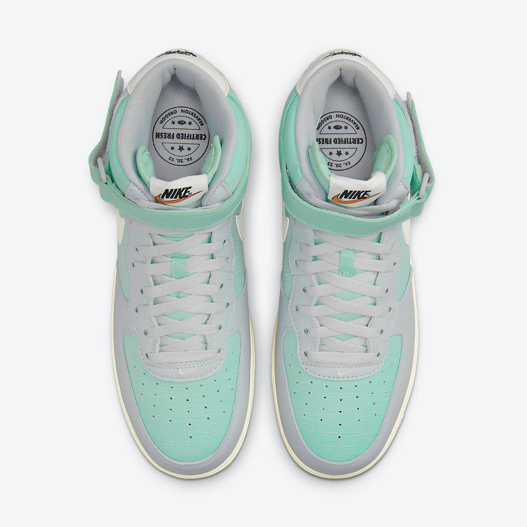 Men's Nike Air Force 1 Mid 'Grey Fog and Enamel Green' Shoes