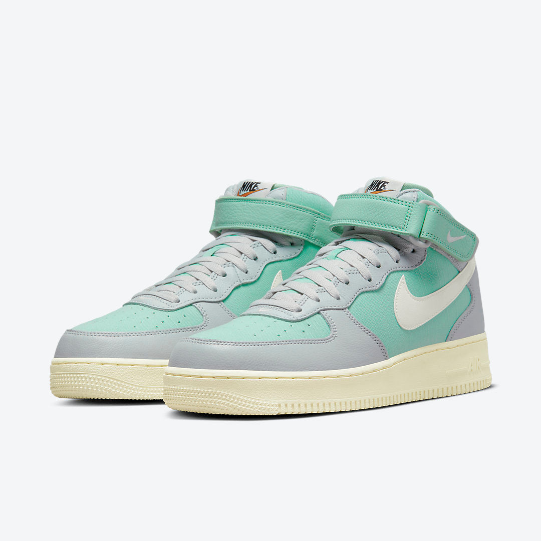 Men's Nike Air Force 1 Mid 'Grey Fog and Enamel Green' Shoes
