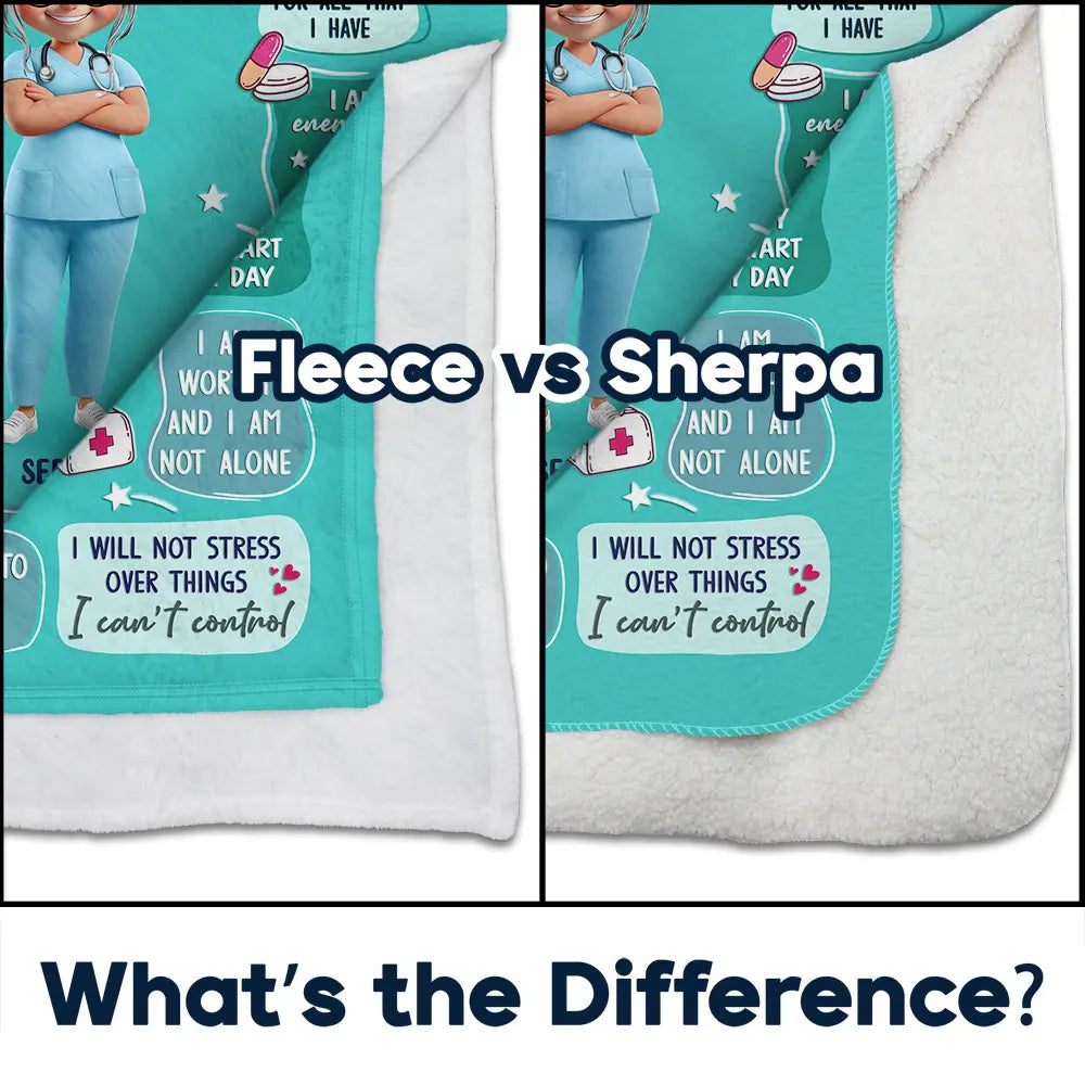 Nurse Daily Affirmations - Personalized Fleece Blanket, Sherpa Blanket