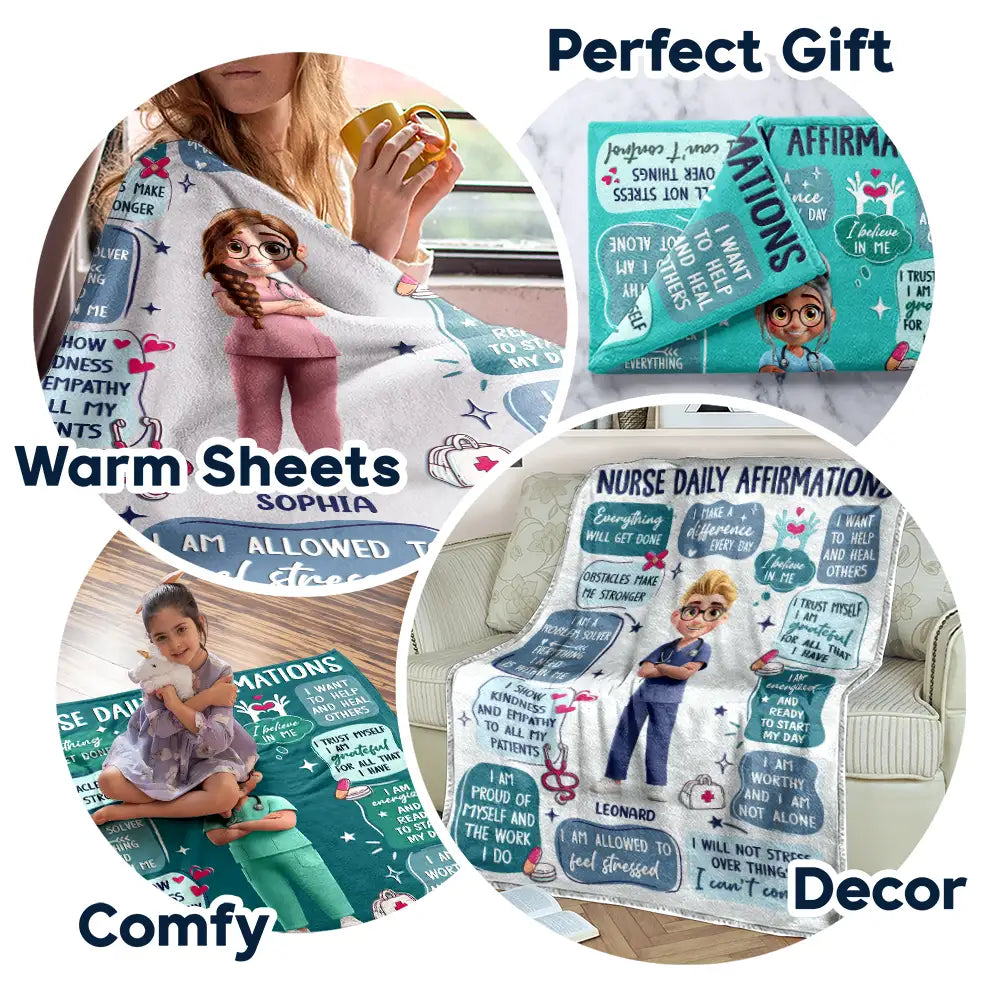 Nurse Daily Affirmations - Personalized Fleece Blanket, Sherpa Blanket