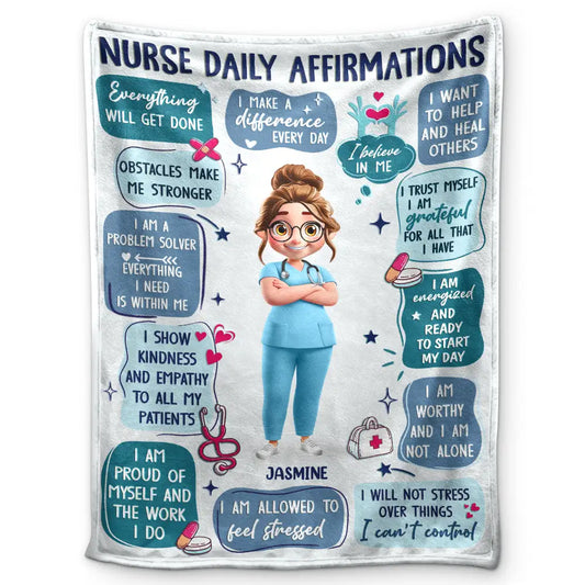 Nurse Daily Affirmations - Personalized Fleece Blanket, Sherpa Blanket