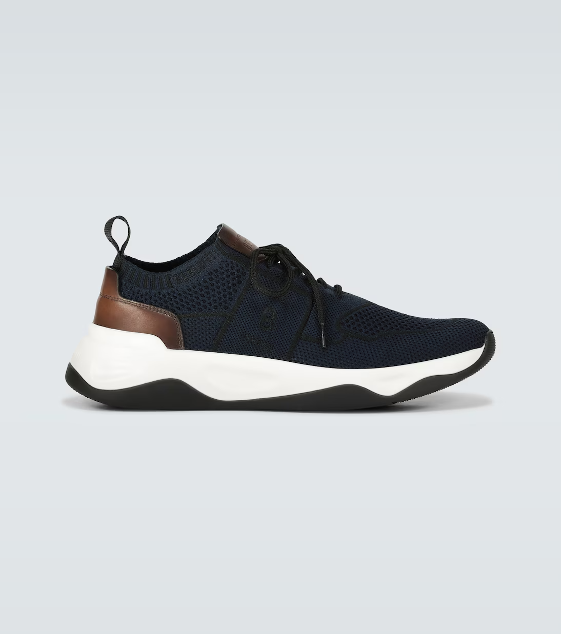 Men's Berluti Shadow Embroidered Blue Sneakers