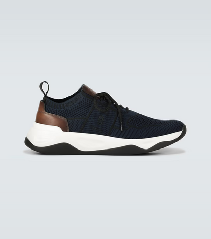 Men's Berluti Shadow Embroidered Blue Sneakers