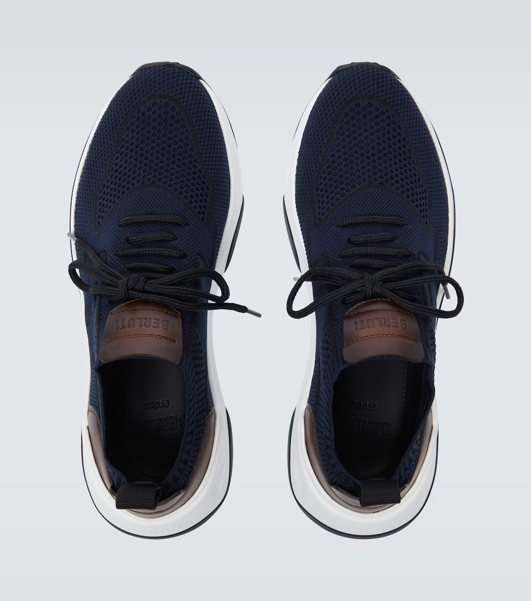 Men's Berluti Shadow Embroidered Blue Sneakers