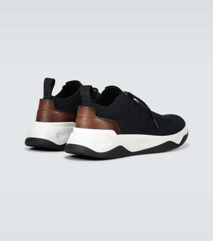 Men's Berluti Shadow Embroidered Blue Sneakers