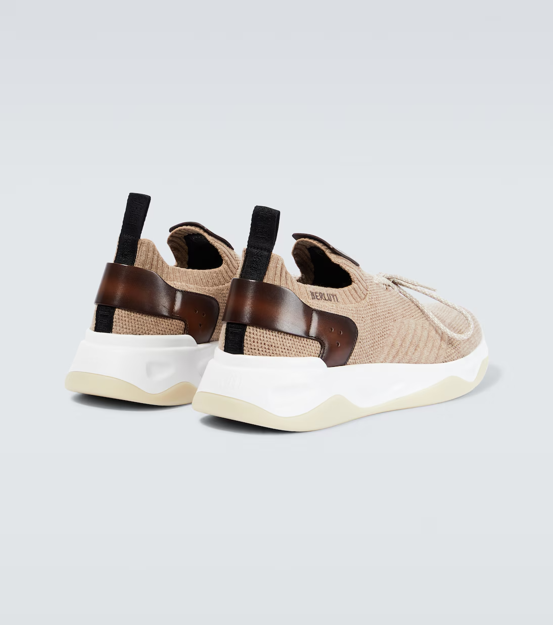 Men's Berluti Shadow Embroidered Beige Sneakers