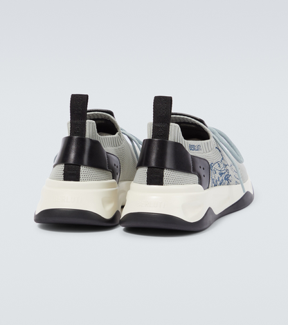 Men's Berluti Shadow Embroidered Grey Sneakers
