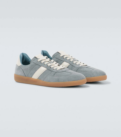 Men's Tom Ford Suede Sneakers With Panels Blue And Amber