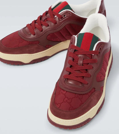 Men's Gucci Re-Web Burgundy Sneakers